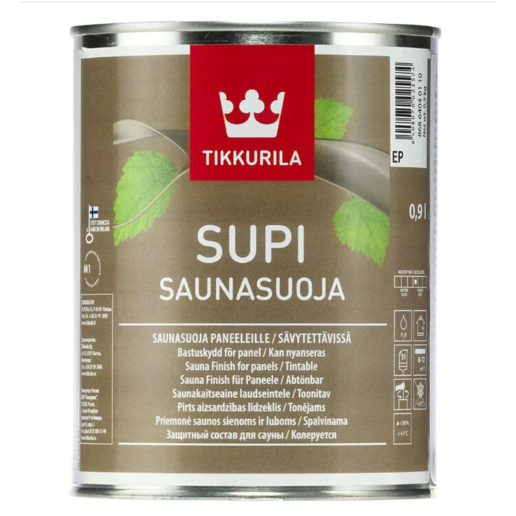 Пропитка для вагонки SUPI SAUNASUOJA 0,9 л для бани и сауны Пропитка для вагонки SUPI SAUNASUOJA 0,9 л для бани и сауны