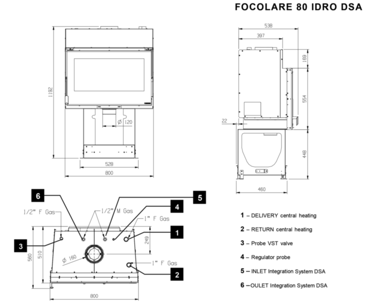 Камінна топка La Nordica FOCOLARE 80 CRYSTAL IDRO D.S.A. Камінна топка La Nordica FOCOLARE 80 CRYSTAL IDRO D.S.A.